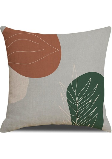 Yeni Sade Tarzda Baskılı Yastık Kılıfı No.04 Ekru