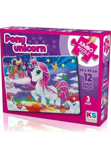 Ks Games Pony Unicorn 12 Parça Jumbo Boy Puzzle