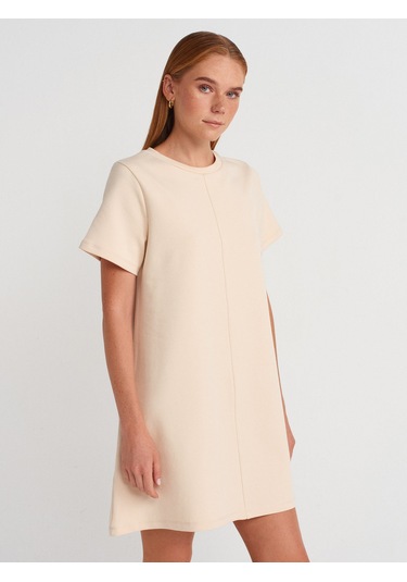 Dilvin 91523 Kısa Kollu Mini Elbise-taş Taş