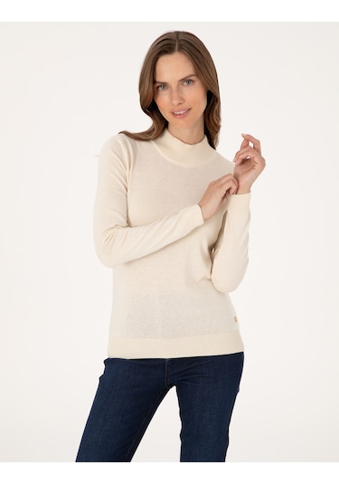 Pierre Cardin Kadın Ekru Kazak /triko 50315768-vr019 Ekru