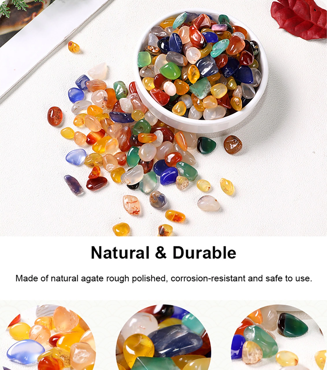 Neevoyu 100g Doğal Ahenk Taşları, 5-7mm Parlatılmış Renkli Kırıklar, Akvaryum Dekorasyonu Ve Dıy İçin Kullanıma Uygun