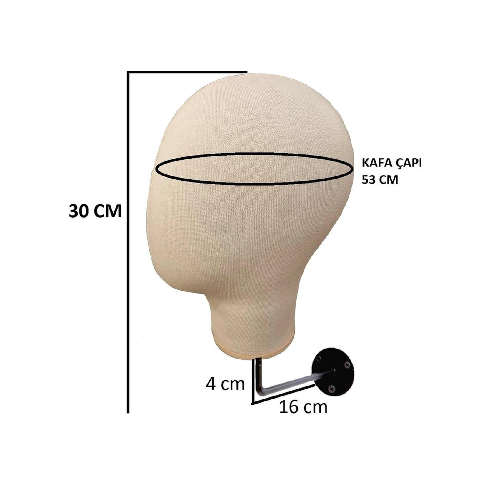 Duvara Monte Kumaş Kaplı Aksesuar Mankeni Şapka Mankeni Peruk Mankeni 0006