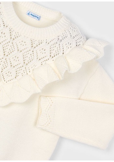 Mayoral Krem Kız Çocuk Ajurlu Kazak 4304 Krem