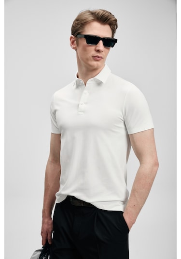 Lufian Jaxon Hi- Tech Performance Dikişsiz Polo Tişört Beyaz 111040241100500