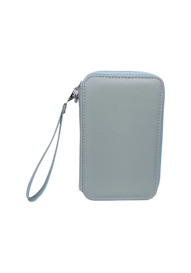 Geniş Kapasiteli 72 Renkli Pu Deri Okul Kalem Kutusu, Öğrenciler İçin Pratik Ve Dayanıklı Kırtasiye Çantası, Düz Tasarımlı Kalemlik Gri