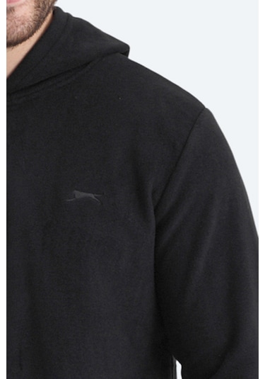 Slazenger Samson 2 Li Set Erkek Fermuarlı Kapüşonlu Cepli Sweatshırt Siyah - İndigo