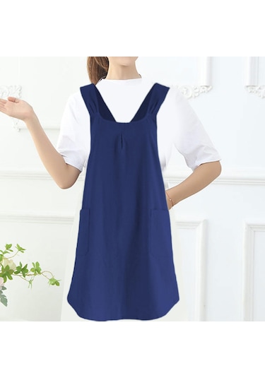 Homyl Japon Stilleri Çapraz Arka Önlük Yumuşak Koyu-mavi Koyu Mavi