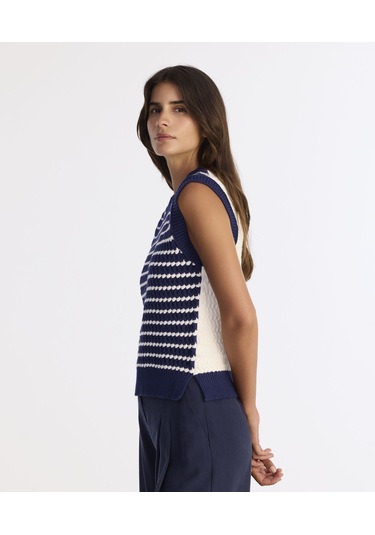 Yargıcı Regular Bisiklet Yaka Kolsuz Kol Kazak 25kktr2038x 004 Lacivert