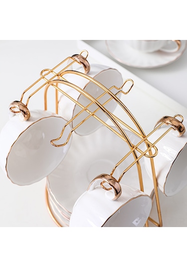 Dianziye 6 Bardaklı Retro Zanaatçılık Demir Bardak Rafı - Ev/café İçin Lehimli Ve Kolay Kurulum, Global Standartlar Uygulamalı