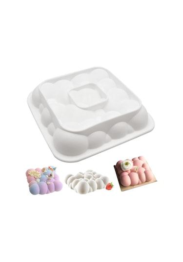 Bubble Cloud Silikon Kalıp Kare Bulut Silikon Kalıp 3d Bulut Sili Beyaz