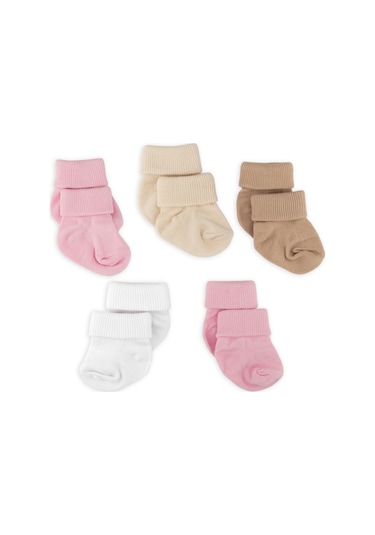 Novibaby 5'li Bambu Yenidoğan Bebek Çorap I Sweet I 0-6 ay "Karışık Renkli"