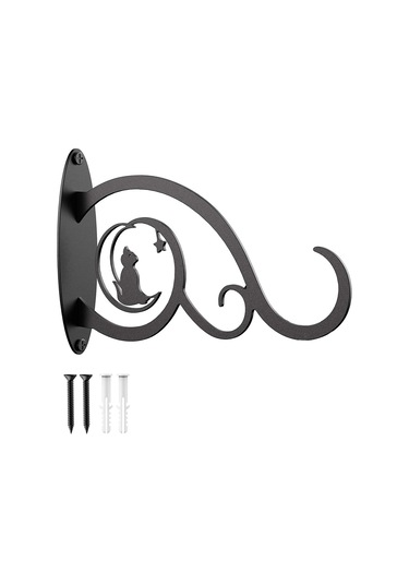 Neevoyu Demir Duvarlı Asma Aracı, Bahçe Bitkileri, Kuş Yemlikleri, Fenerler İçin Dayanıklı, Kolay Kurulum, Siyah, 30 Pound Yük Kapasitesi