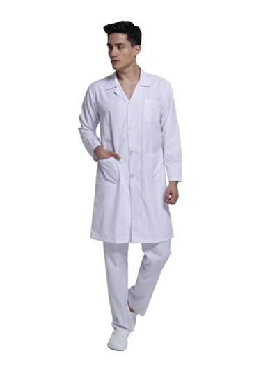 Onurteks Erkek Klasik Beyaz Doktor Önlük Hemşire Eczacı Öğretmen