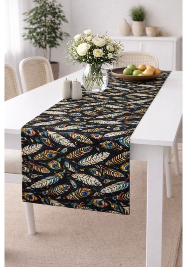 Babyface Kumaş Desenli Dijital Baskı Masa Runner 40x140 Cm Astarlı Desenli 1