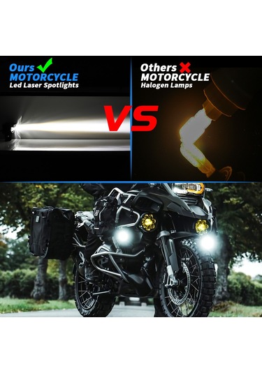 Youtek Motorcycle Led Fari 3 Lü Işık Modu Sarı Düşük Beyaz Yüksek 9-80v Su Geçirmez Ip68 Motor Elektrikli Araçlar İçin Siyah 2 Adet