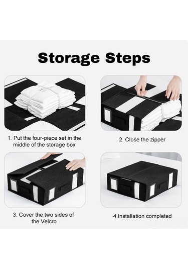 Qingmipy Katlanır Kumaş Yatak Örtüsü Saklama Kutusu, Fermuarlı Gri Tekli, Yatak Takımı Düzenleyici Ve Depolama Çözümü Gri