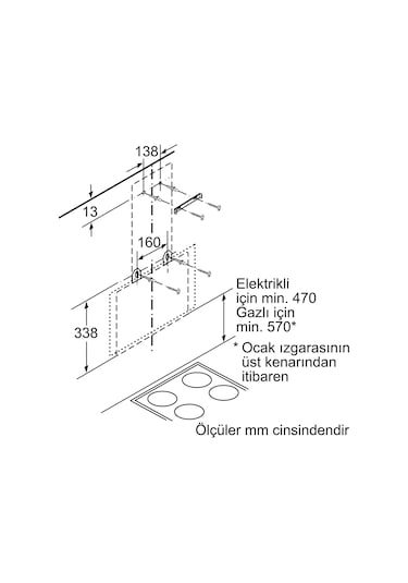 Bosch DWK65AJ80R 60 CM Duvar Tipi Davlumbaz
