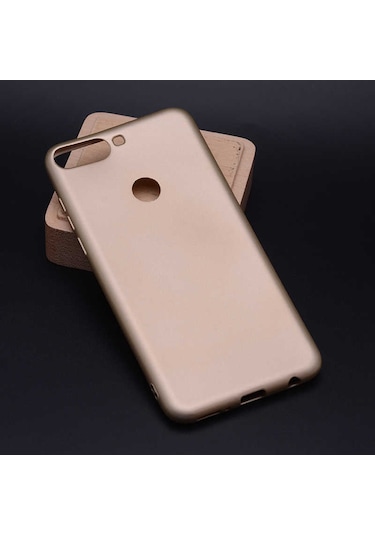 Huawei Y7 2018 Kılıf Zore Premier Silikon Kapak Gold