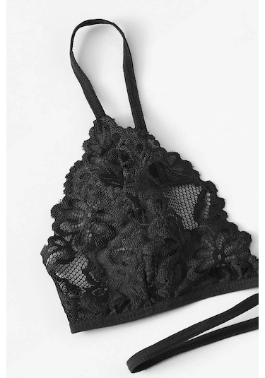 Kadın Siyah Özel Şık Sütyen Külot Takımı Siyah