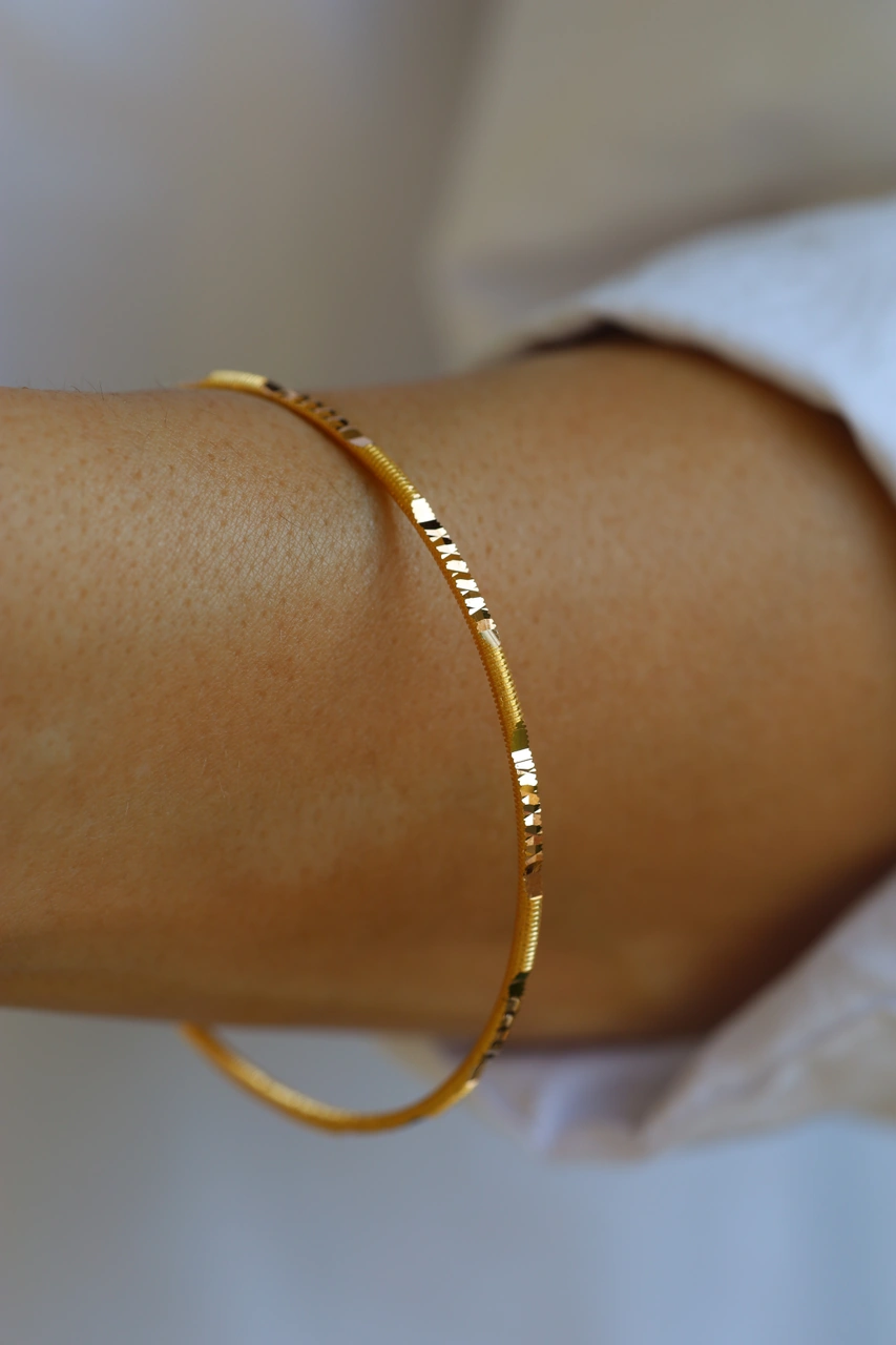 10 Gram 22 Ayar Altın Yatırımlık Kalemli Ajda Bilezik İşçiliksiz Blzk220001