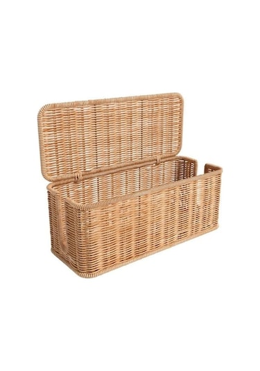 Novahub Rattan Kablo Yönetim Kutusu El Dokuması Kablo Düzenleyici Sepet 2 Yuvalı Büyük Diğer Diğer