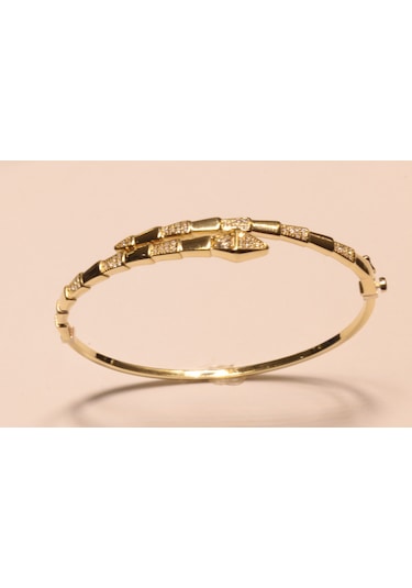 14 Ayar Altın Yılan Model Kelepçe Bilezik Sarı Altın