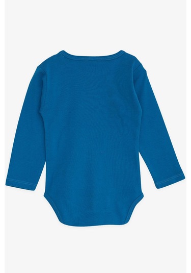 Breeze Erkek Bebek Çıtçıtlı Body Avcı Kedicik Baskılı 9 Ay-3 Yaş, İndigo İndigo
