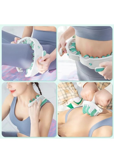 Mufunye Bacak Kas Gevşetici Ve Hücreit Dürtücü, Çift Rulmanlı Masaj Aleti, Deri Düzleştirici - Sakura Pembe Siyah