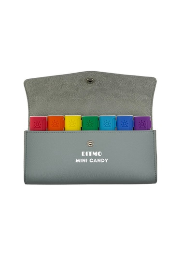 Gri Taşıma Çantalı 7 Li Renkli Weekly İlaç Kutusu Seti Gri