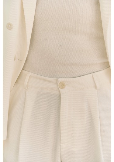 Ayyubay Pileli Ekru Erkek Pantolon Ekru