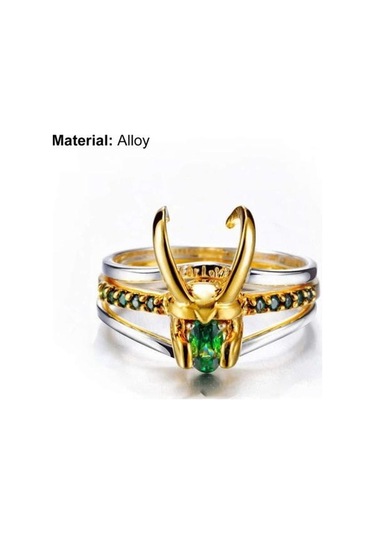 Dancemonkey Zirkonya Yüzükler Yeşil Us Unisex Şekli Parmak Kübik Kask In Çıkarılabilir Boynuzlar Adet/takım 3 3 10 1 Jr Altın