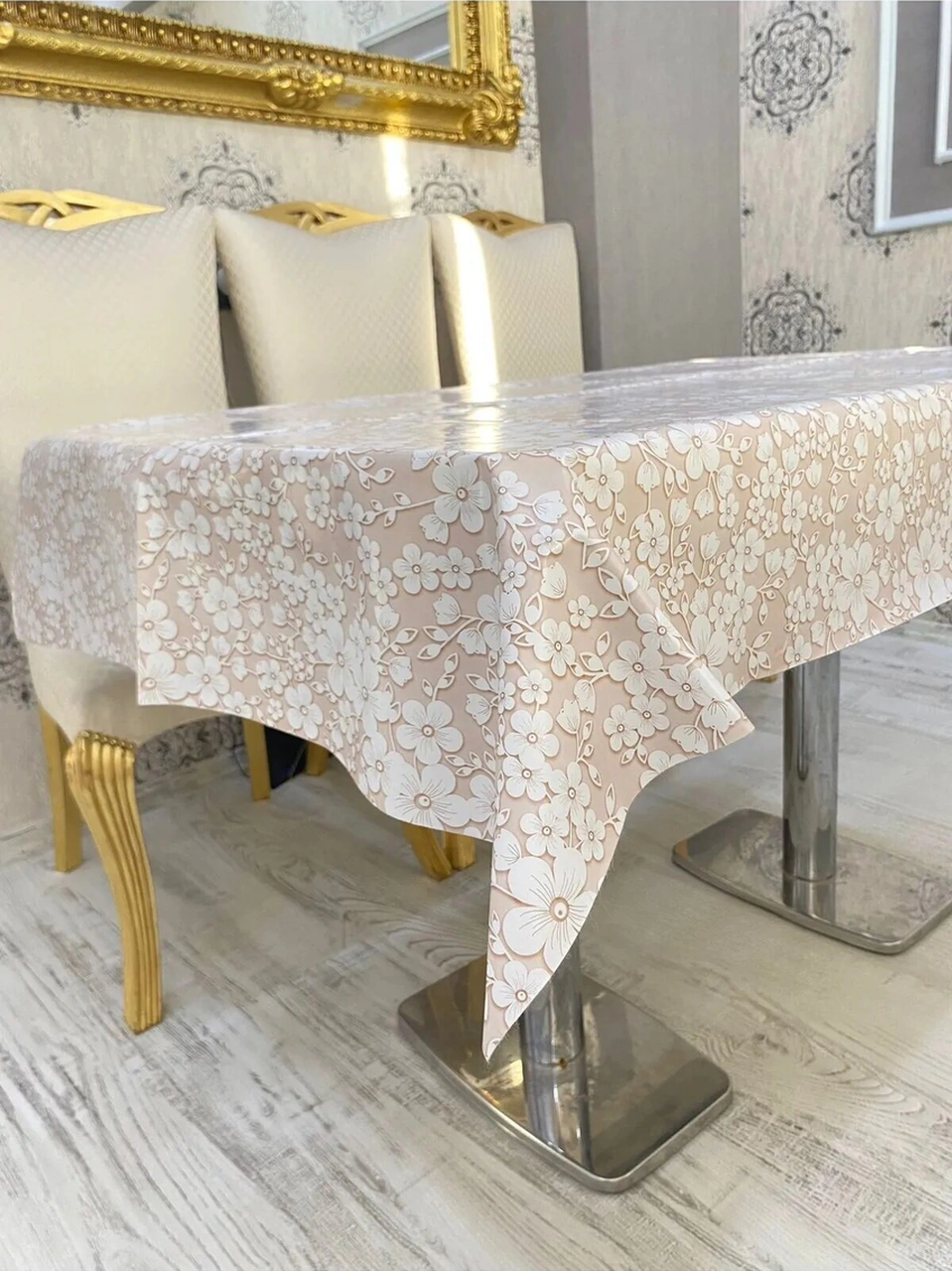 Rona Home Pvc Kaymaz Elyaf Tabanlı Silinebilir Masa Örtüsü Su Geçirmez Muşamba Sofra Bezi Tüm Çeşitler Kahve Beyaz