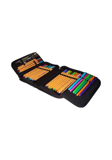 Jacbag Kırmızı Sert Kapaklı Lastikli Düzenleyici Organizer Kalemlik Çok RENKLİ