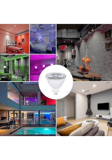 4'lü Mr16 3w Renk Değiştiren Gu5.3 Led Ampul Paketi, Ac/dc 220v Ab Fişi, Kısılabilir Rgb + Sıcak Beyaz 3000k, Uzaktan Kumandalı Reflektörlü - Kaiyi Diğer