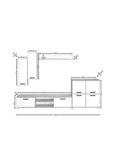 Decoraktiv Eko 6 Mdf Dvd Tv Ünitesi Tv Sehpası Ceviz - Siyah