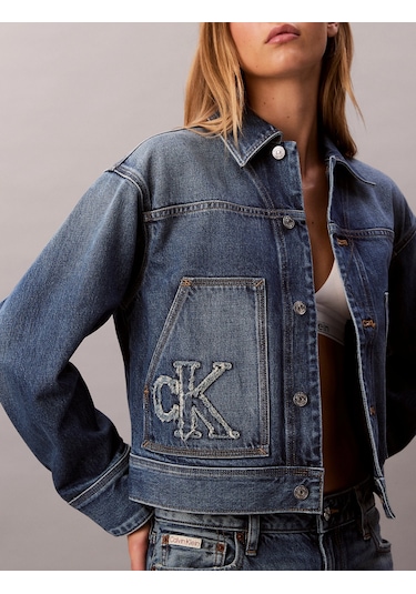 Calvin Klein Workwear Ck Sanded Blue Kadın Mavi Ceket Lv047e906g-3nl Mavi