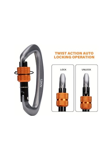 Besthome1 Tcherchı 12kn Karabina Klipsi - Yürüyüş Kamp İçin Siyah