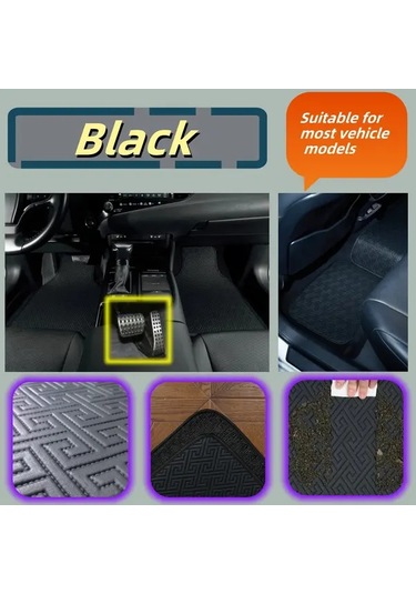 Xuweiwei 5 Parça Toyota Camry 2015-2017 Universal Araç Paspası Siyah Kaymaz Dayanıklı