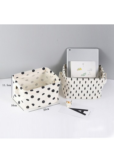 Sones 2 Adet Tuval Masaüstü Depolama Sepeti Saplı Çeşitli Eşya Saklama Kutusu Çapraz
