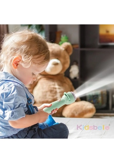 Gebibd Karikatür El Feneri 80 Desen 3d Proje Oyuncak Çocuklar İçin Mavi Mor