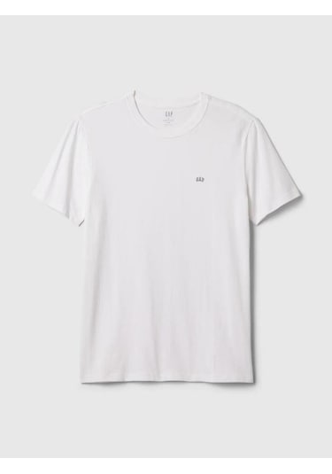 Gap 502022001 V-frch Everyday Soft Micro Logo Crew Erkek Tişört Beyaz