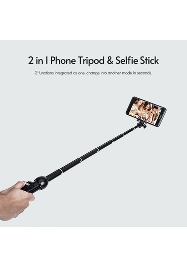 Springsun Tripod Yunteng 2'si 1 Arada Taşınabilir Katlanabilir Telefon Selfie Çubuğu Tripod 7 Bölmeli 113cm