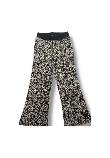 Kız Çocuk Leopar Desenli Pamuklu Eşofman Takım-15333 Bej