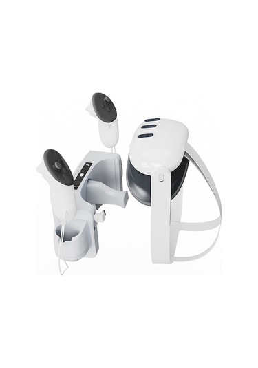 Artfulabode Meta Quest 3 Vr Kask Montajı İçin Led Göstergeli Şarj Tabanı, Gri Beyaz