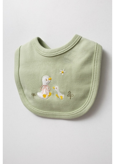 Sevimli Ördek Desenli 5 Parça Yenidoğan Hastane Çıkışı Zıbın Seti Yeşil