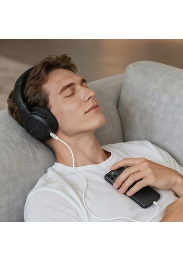 Lenyes Ax102 Type-c To 3.5mm Aux Audio Kablo 1m Beyaz Beyaz