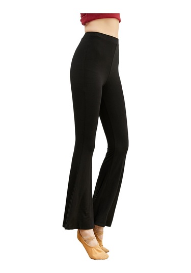 Jeemson Kadınlar İçin Rahat Modal Yoga Pantolonu - Yüksek Bel, Flare Paça, Siyah SiYAH