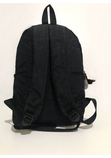 Klinkır Çok Gözlü Okul Için Uygun Kumaş Sırt Çantası Siyah Siyah Siyah