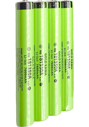 181350a 7600mah 4.2v Li-ion Şarjlı Pil - 4 Adet 13.2 Cm Uzunluk - 92 Gram - Dev Boy