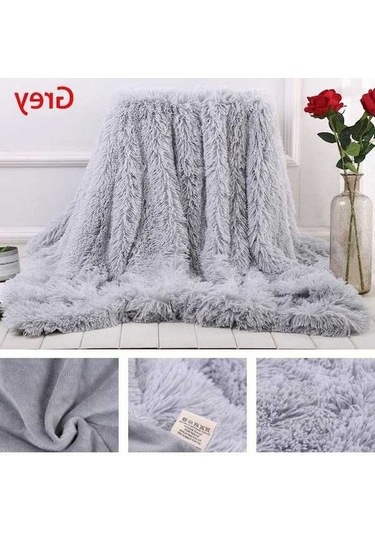 Novahub 80x120cm Gri Yumuşak Taklit Kürk Mercan Polar Battaniye, Kış Sıcak Bulanık Tüylü Kapak Yatak Örtüsü Gri